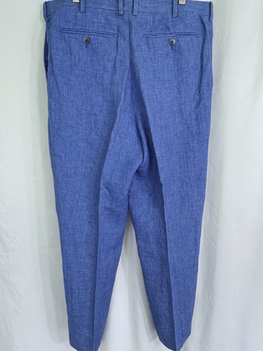 Blujacket Linen Dress Pants Size 36 Cerulean Blue Lined 29” Inseam Tailored - Picture 8 of 14